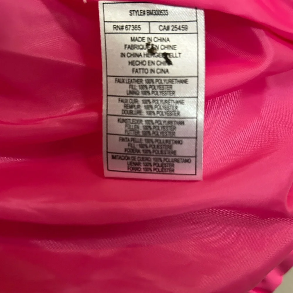 NWOT Steve Madden Women XS Puffer Jacket HOT PINK - Picture 4 of 10